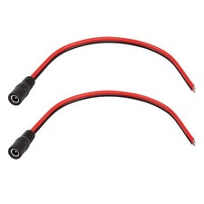 2x 14AWG DC Extension Cable 5.5mm x 2.1mm Female Power Supply Repair CCTV Camera