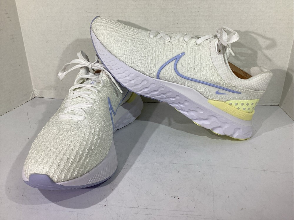 Nike Womens Size 11 White React Infinity Run Flyknit 3 Running Shoes CW1-592