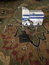Helping Hands 4x Magnifier Glass On Cast Iron Stand 2 Adjus. Alligator Clips