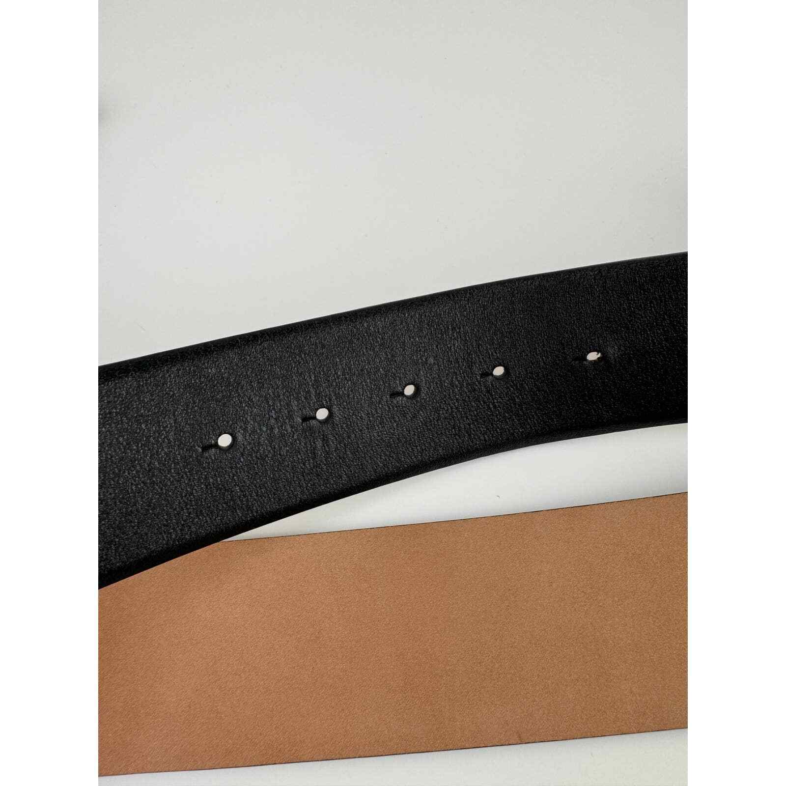 CHANEL Coco CC Black Leather Waist Belt Leather L… - image 8