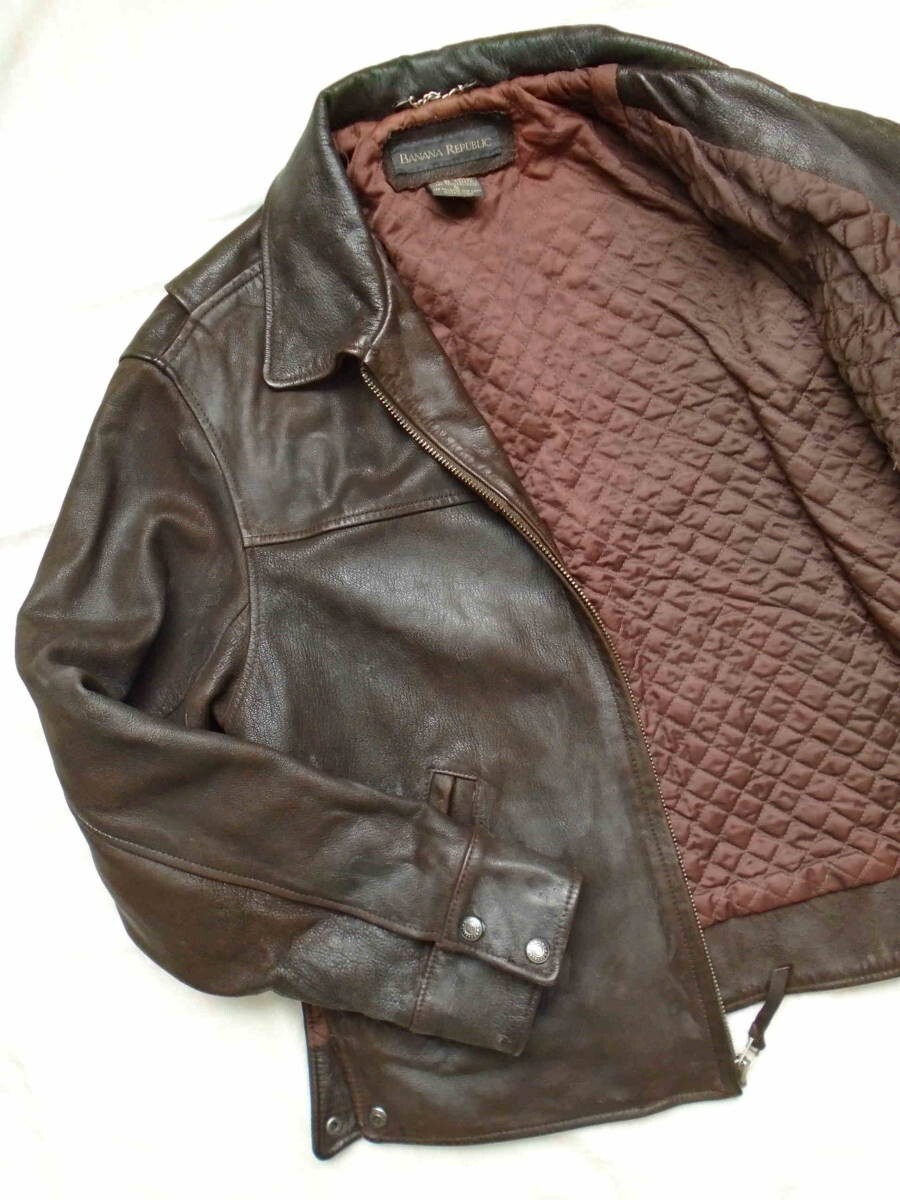 Vintage 90s Banana Republic Leather Small Motorcycle Riders