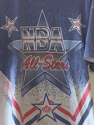 VINTAGE 1991 NBA ALL-STARS MITCHELL & NESS SHIRT SIZE L CHEST IS