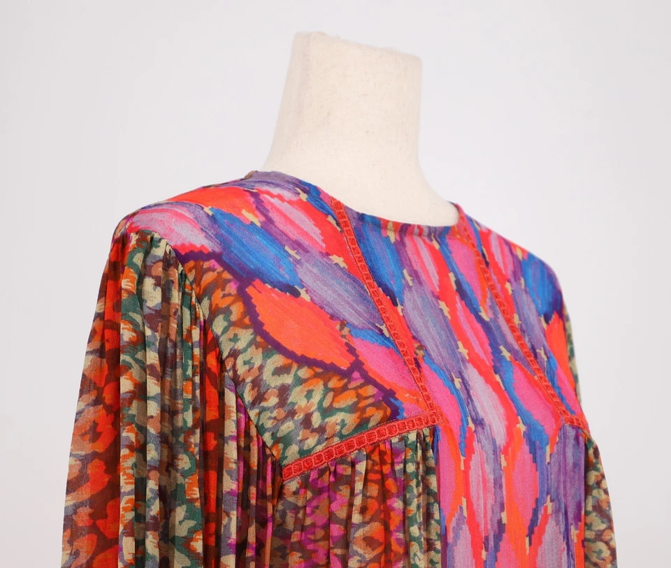 Blusa Campesina Miranda Rosa Ecléctica Multi Talla M BL-NK X ANTHROPOLOGIE $128 Foto 4 de 4