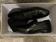 Versace Collection Black Leather Loafer Size7.5 Fits Like 8.5US