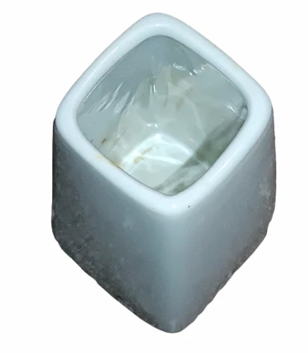 Blumenvase weiß aus Porzellan | Van Well | ca. 12,5 x 6 x 6 cm - Bild 4 von 4