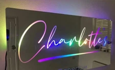 Personalized Name Mirror LED Light - Custom Light Up Name Sign For Bedroom, P...