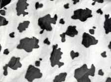 60" Cow Animal Pattern Short Pile Smooth Faux Fur Velboa S-Wave Fabric BTY