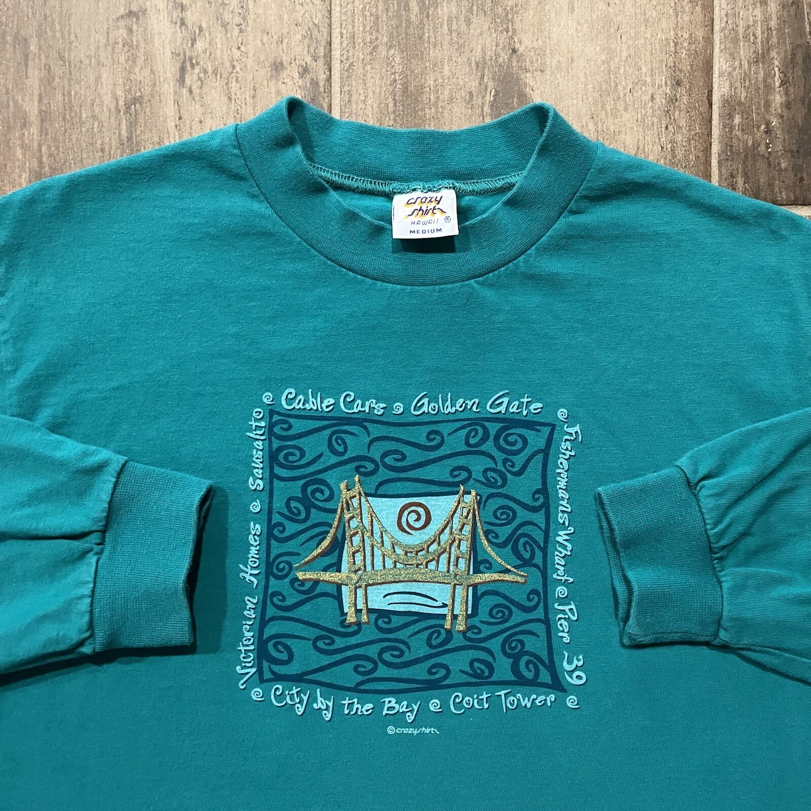 Vintage Made In USA 90s San Francisco California Crazy Shirts Long