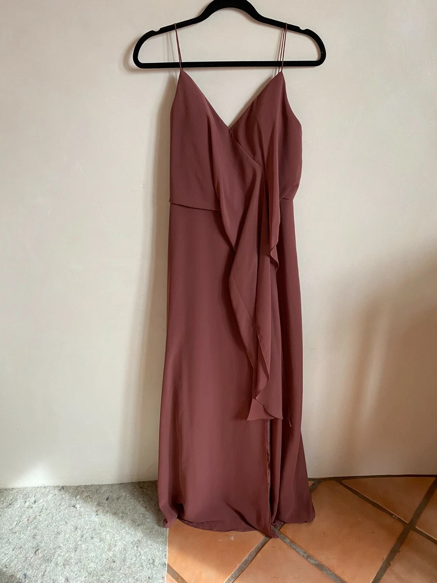 Jenny Yoo Size 6 Amara Cinnamon Rose Chiffon Bridesmaids Dress