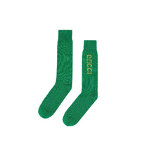 Gucci SS23 LOGO Print Casual Knit Stocking 732697-4GAGA-3100 Men's Green