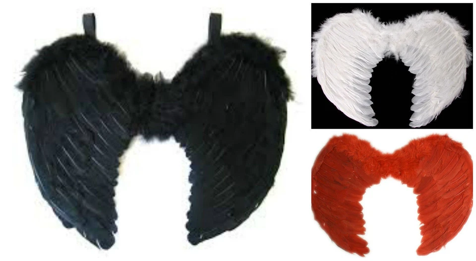 Déguisement fantaisie Halloween ailes d'ange plume poule soirée fête - Photo 1/1