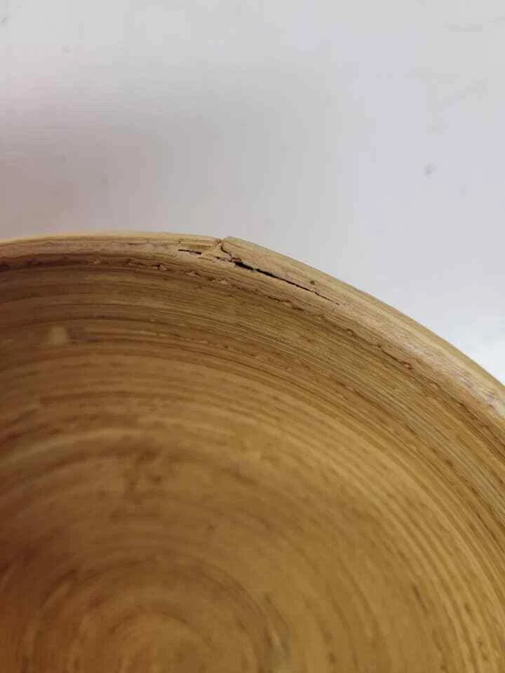  Spun Bamboo 4 Round wood 6" salad soup bowls  / sn2967 R3 - Image 3 of 4