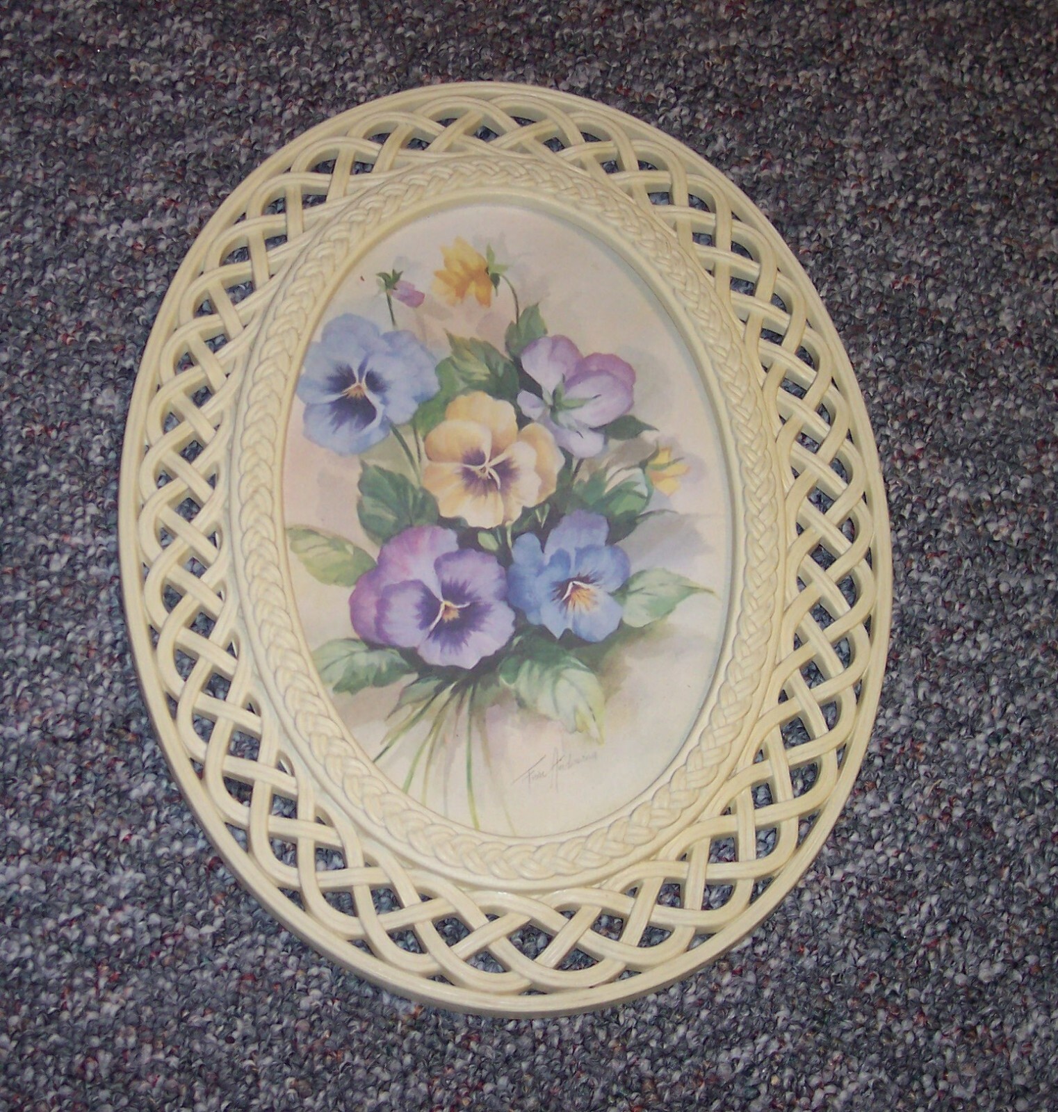 Vintage Home Interiors HOMCO #2384 Oval Lattice Frame Fran Anderson ...
