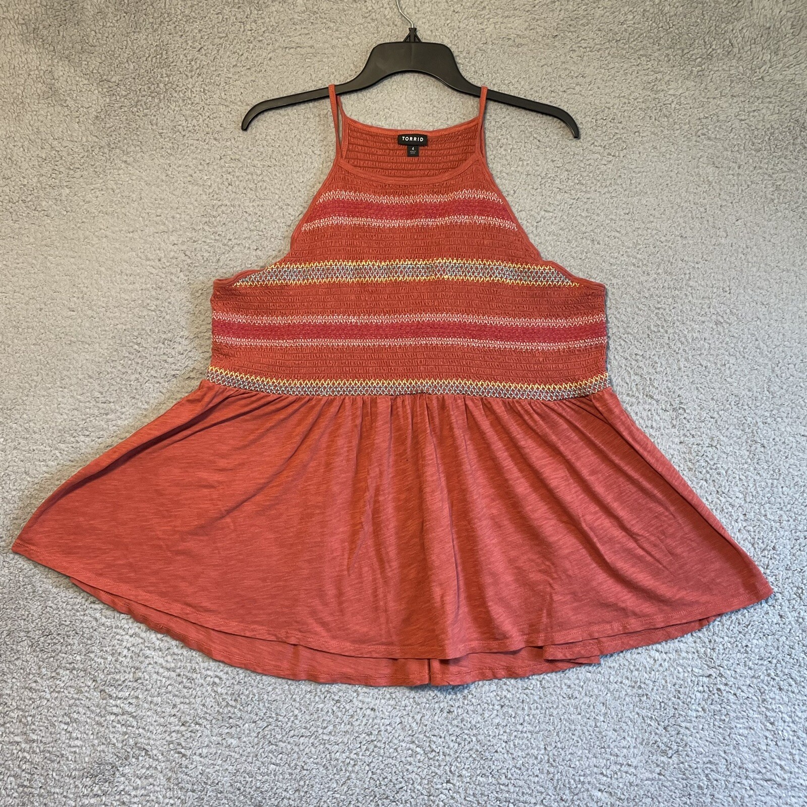 Torrid Women's Size 4 Basic  Orange Solid Cotton … - image 1