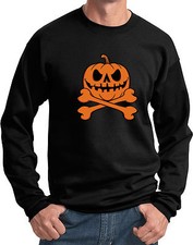 Mens Halloween Pumpkin Skeleton Sweatshirt