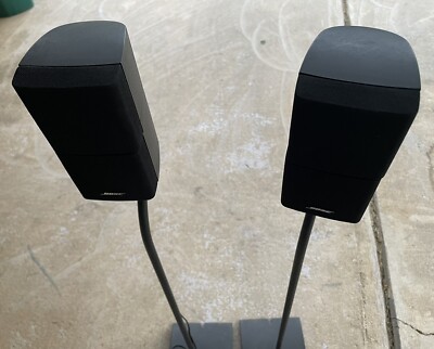2 X Bose Dual Cube Speakers Black With Stands & Cables Working | eBay