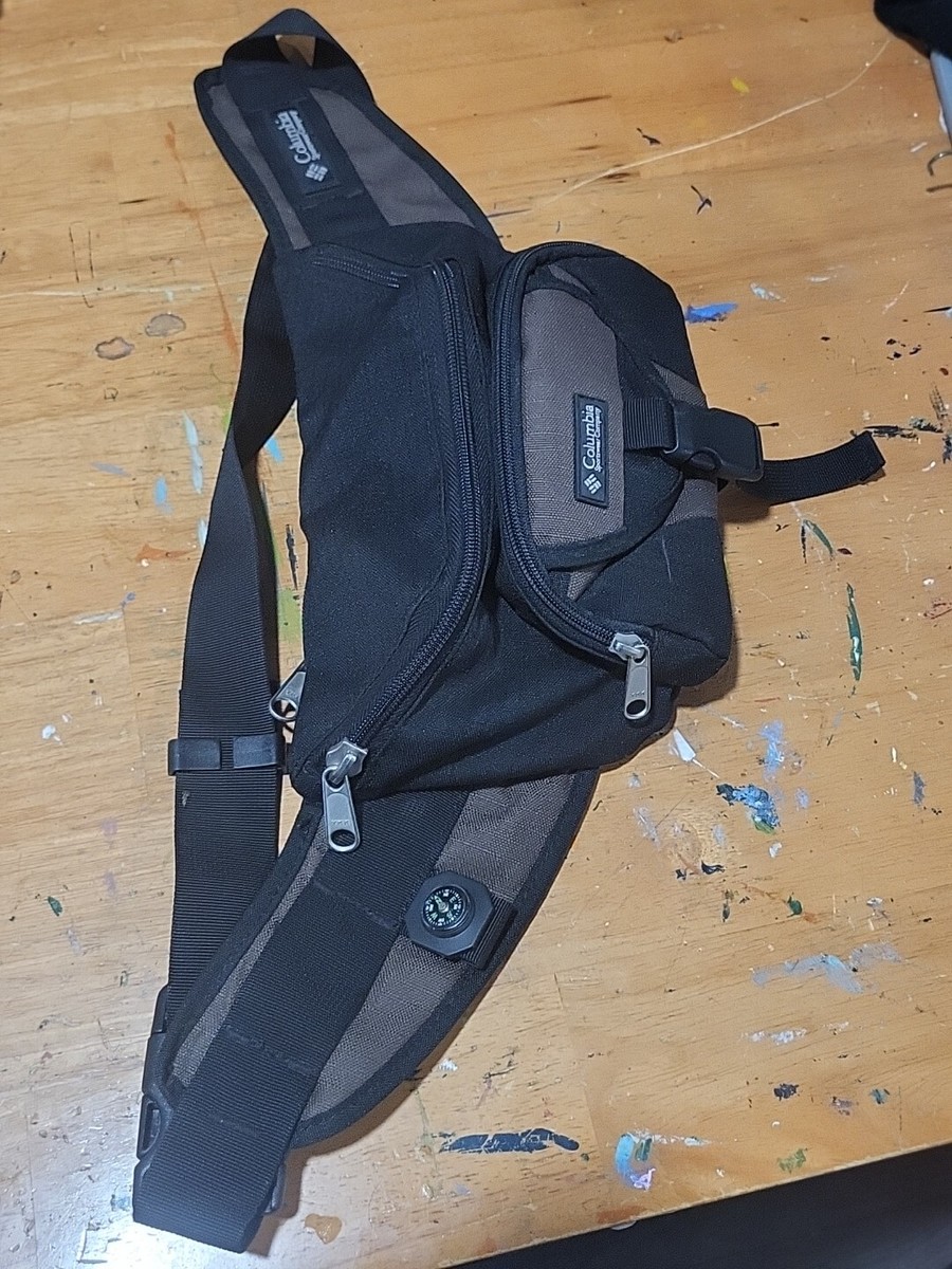 Vintage Columbia Fanny Pack Waist Bag Black Brown