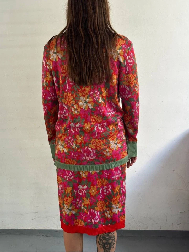 Traje floral raro vintage YSL Yves Saint Laurent para mujer Foto 2 de 4