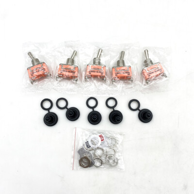 5x 12V SPST Solid Metal Toggle Switch ON/OFF Single Pole for Marine Automotive