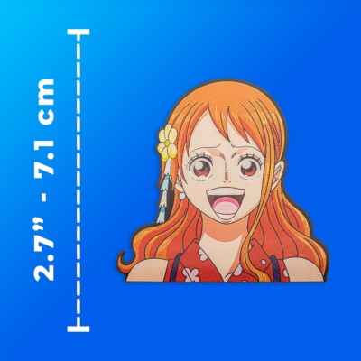 One Piece Nami Anime Decor Decal Sticker Peeker Cat Girl Wall Art 3D Reflective