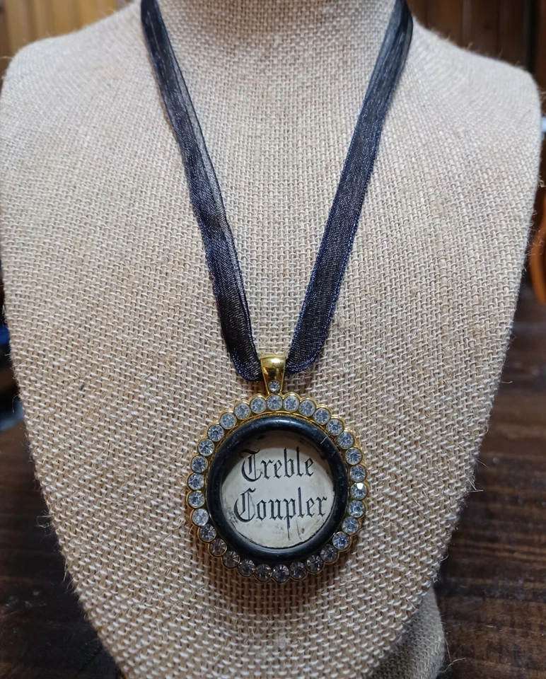 Authentic Antique Organ Stop Necklace Treble Coupler Vintage Pump Organ 18 Inch - Image 2 of 4