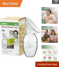 4oz Clear Manual Breast Pump in Silicone - Easy Cleaning  Silent Use