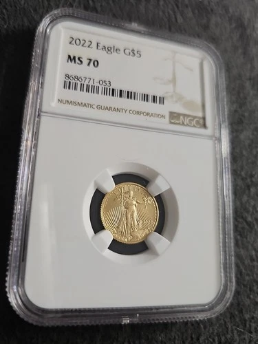 2022 Gold Eagle G$5  NCG MS 70 - 1/10 oz - Must Select Sig Required Shipping