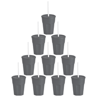 Gariella 10 X Kunststoffbecher Trinkbecher Plastikbecher 250 Ml Anthrazit