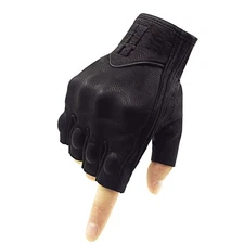 Harssidanzar Fingerless Motorcycle Gloves,for Mens Leather Riding Driving Glo...