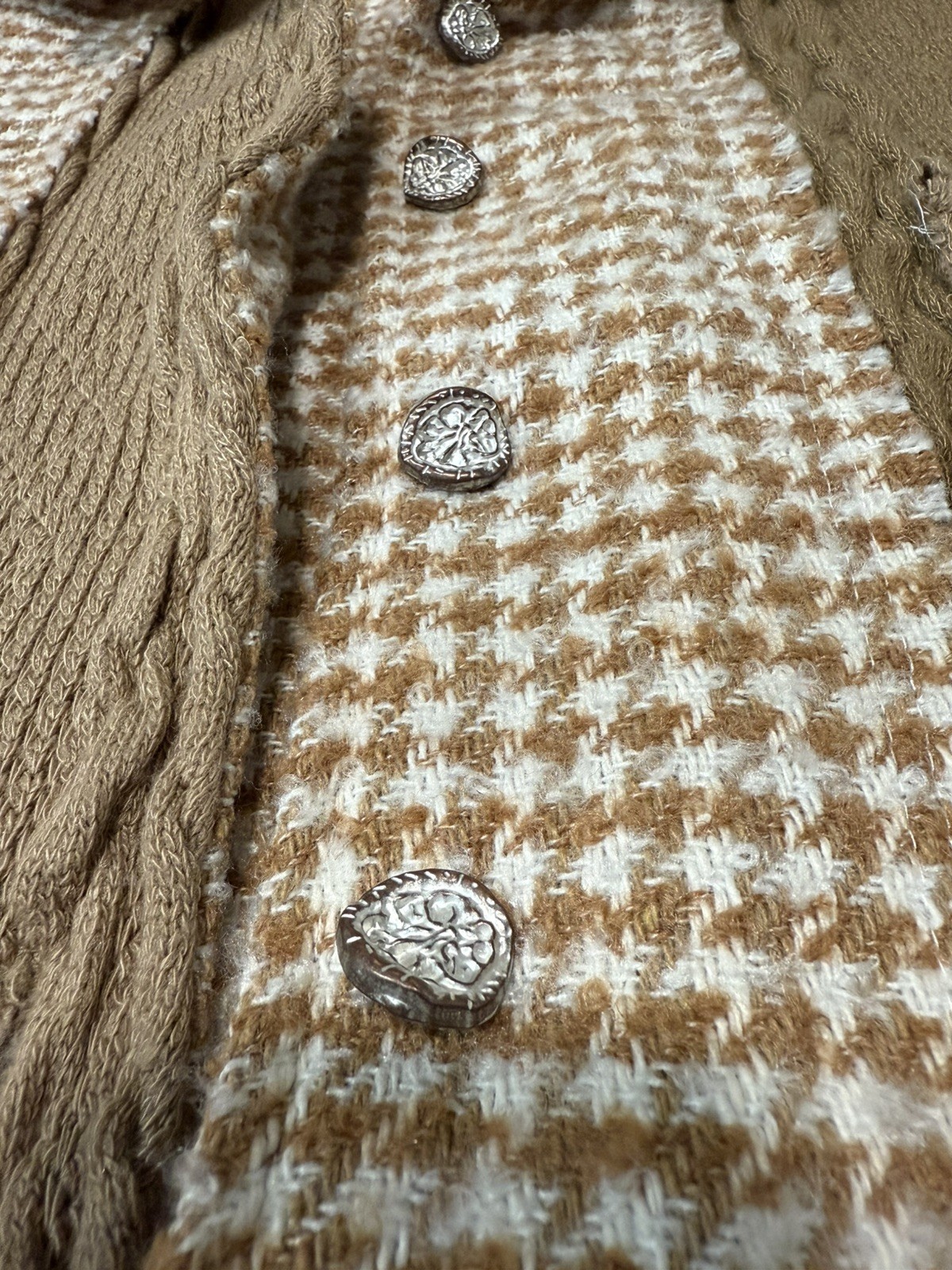 POL Houndstooth Panel Shacket Mocha Multi Oversiz… - image 4