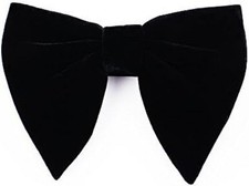 Black Velvet Bow Ties Mens Pre-Tied Satin Formal Tuxedo Big Bowtie Oversized Bow