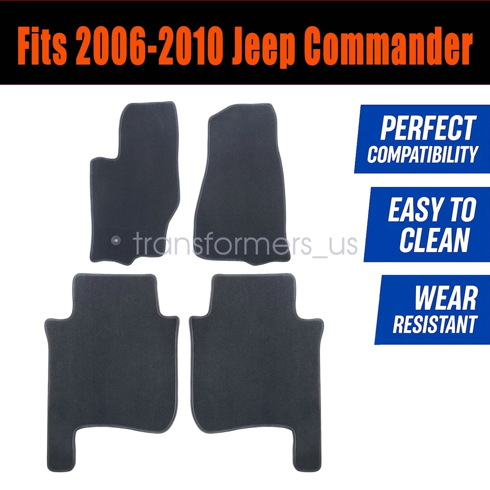 Подходит для 2006 2007 2008-2010 Jeep Commander передние и задние напольные коврики ковер черный новый - Изображение 2 из 4