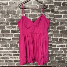 NWT Express bubble hem mini dress pink pockets smocked back XL XLARGE