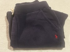 Polo Ralph Lauren Boys Jogger Sweat Pants Blue XL 18-20 Drawstring Red Pony