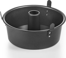 HONGBAKE Sartén para Pasteles de Comida de Ángel con Fondo Extraíble, Sartén de Tubo de 10 Pulgadas, Antiadherente P