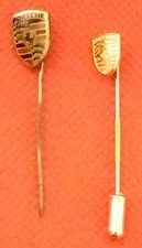 2 Vintage Porsche Crest Stick Pins / Lapel Pins Collectible Vehicle Pin Set
