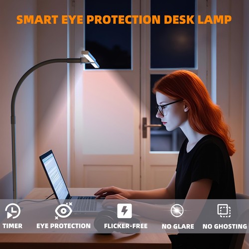 Schreibtischlampe Home Office, 15W Dual Screen Monitorleuchte mit Klemme, verstellbar Goo... - Bild 5 von 7