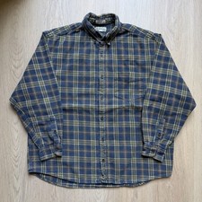 Vintage 90s Aeropostale Size Large Plaid Flannel Button Up Blue  Green