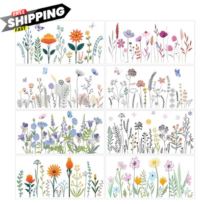 Flower Rub On Transfers 8 Sheets Vintage Wildflower Wood Decor