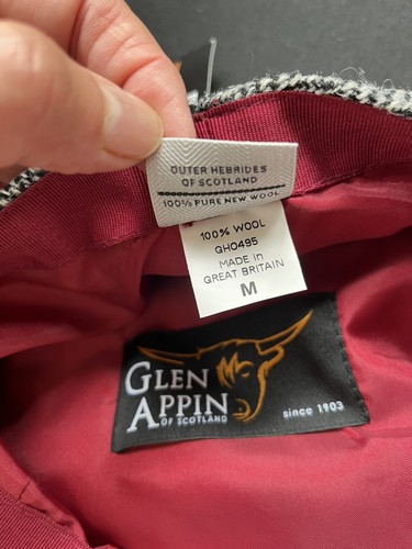 Glen Appin Scotland Harris Tweed County Hat Flat Cap Newsboy Wool NWT - Picture 7 of 10
