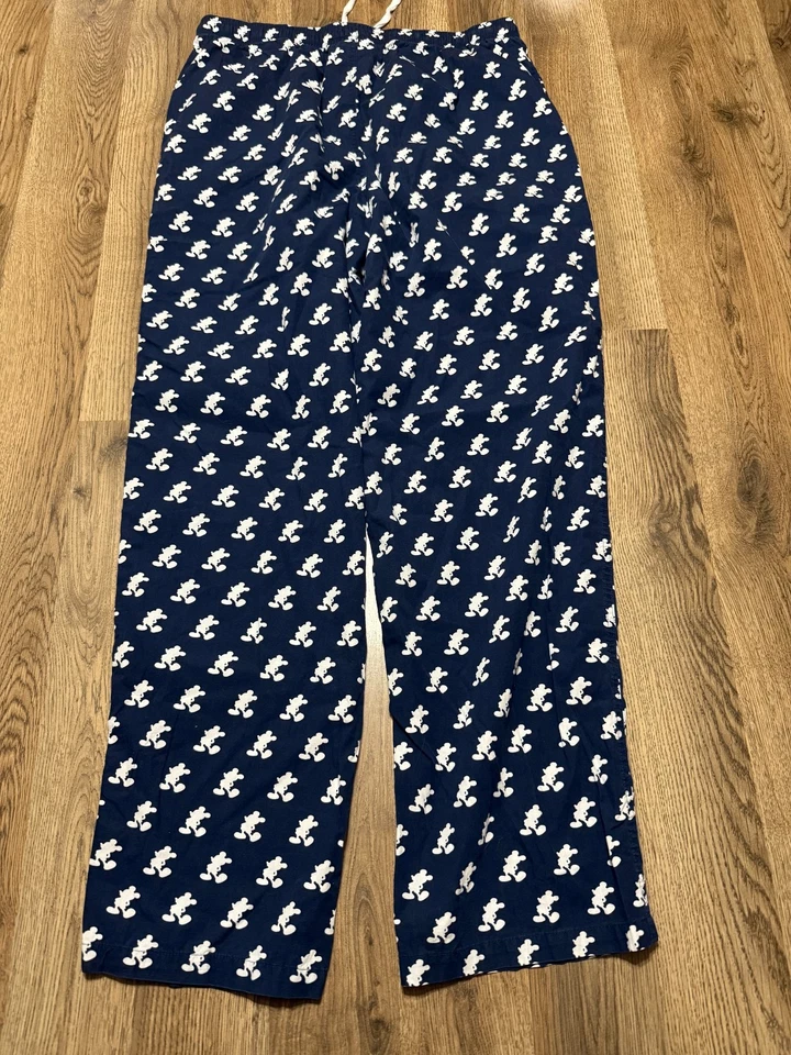 Disney Pants, Men's Size Medium, Blue White Micky Mouse Sleepwear 40" Length - Image 2 of 4