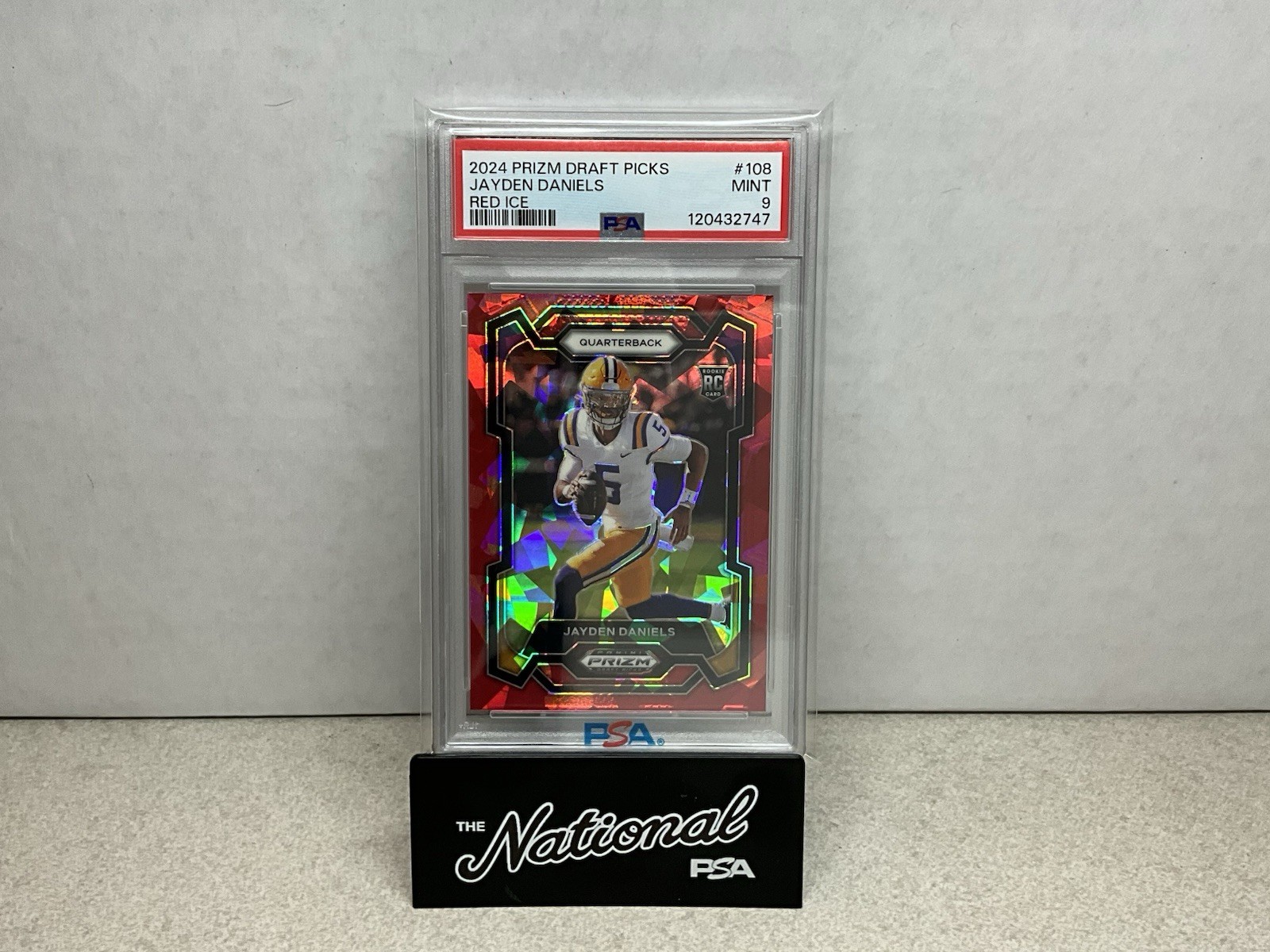 2024 Panini Prizm Draft Picks - Jayden Daniels #108 Red Ice Prizm PSA 9