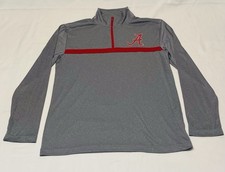 Alabama Crimson Tide Quarter Zip Shirt Gray Red Size M