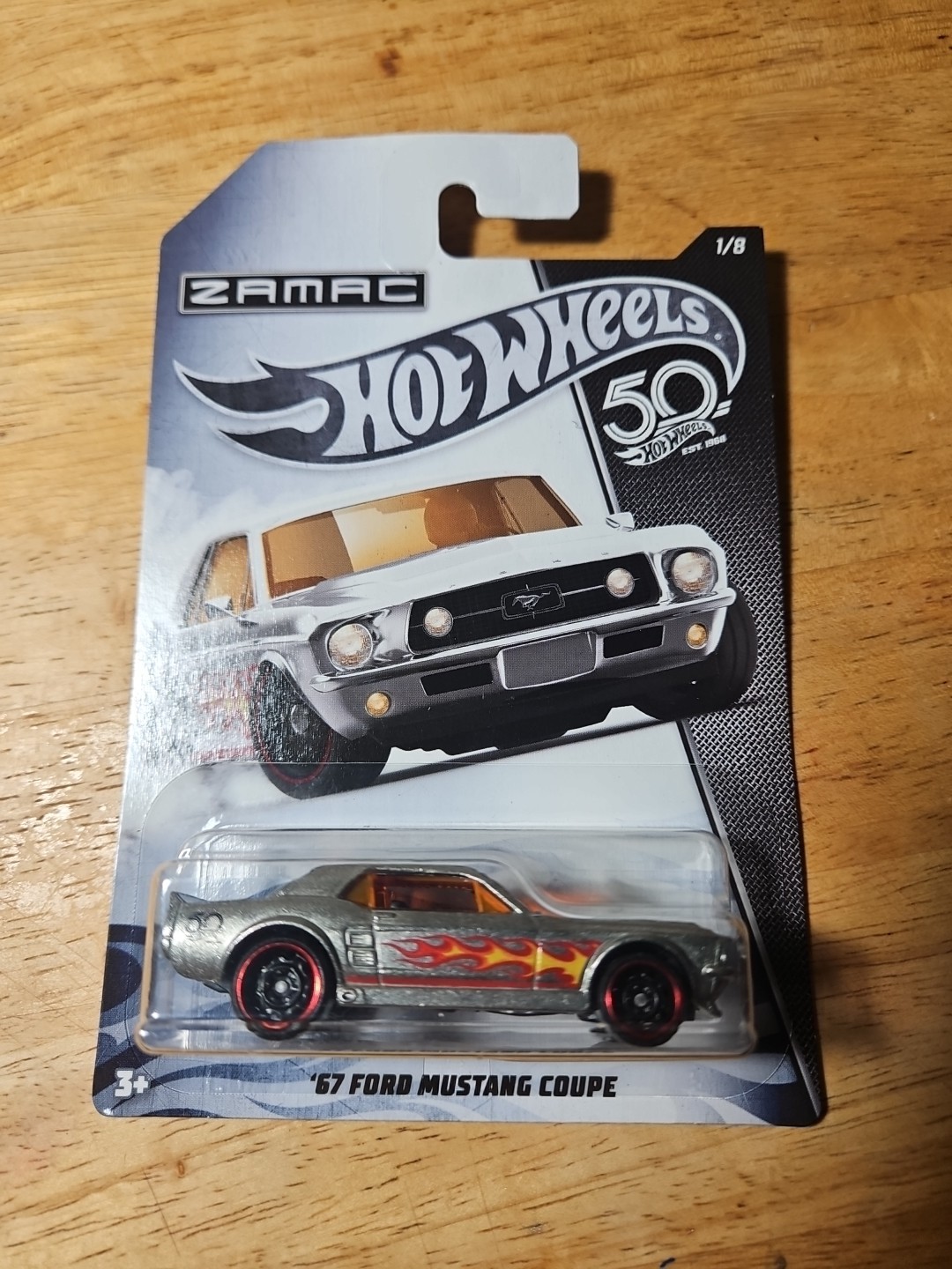 2018 Hot Wheels Walmart ZAMAC 50th Anniversary 67 Ford Mustang Coupe