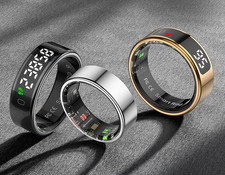Smart Ring with Display Screen and Touch, Wireless Charging, Health Manager