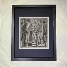 Reginald Marsh "Bowery" CUSTOM FRAMED Art