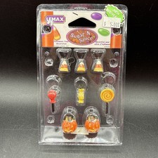 Mini adornos Lemax Sugar’N Spice Candy árbol de Halloween maíz piruleta calabaza