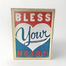 Bless Your Heart Wall Art Rustic Farmhouse 14"x 11  Decor Kitchen Sign