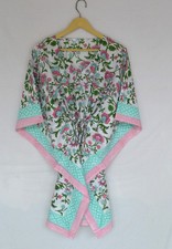 100% TARRIF FREE✅0% CHARGE 100%Cotton Hand Block Print Short Kaftan Dress SK-58*