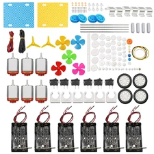 DC Motors Kit for Kids, 6 Set 159pcs Mini Electric Hobby Motor Strong Magnetic w